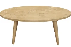 Best Miliboo Mesa de centro ovalada étnica de madera maciza de mango tallada KAFFIR