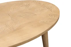 Best Miliboo Mesa de centro ovalada étnica de madera maciza de mango tallada KAFFIR