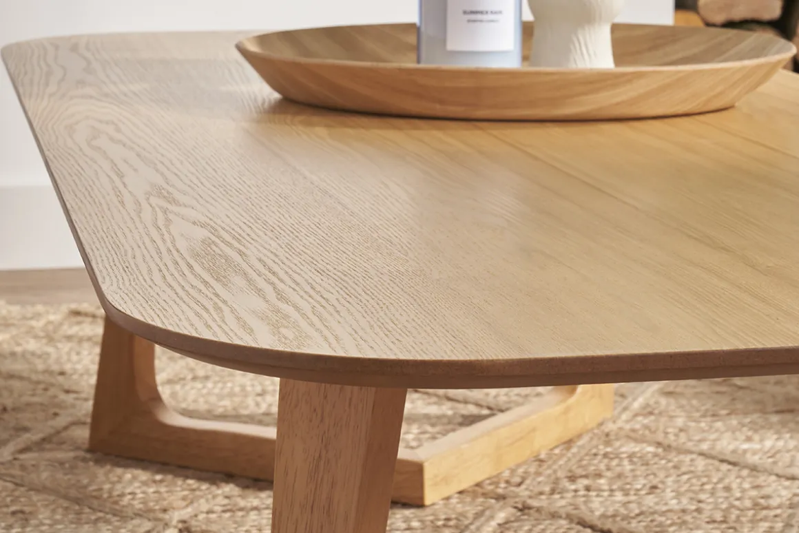 Best Sale Miliboo Mesa de centro rectangular nórdica de madera clara 150 cm JUKE