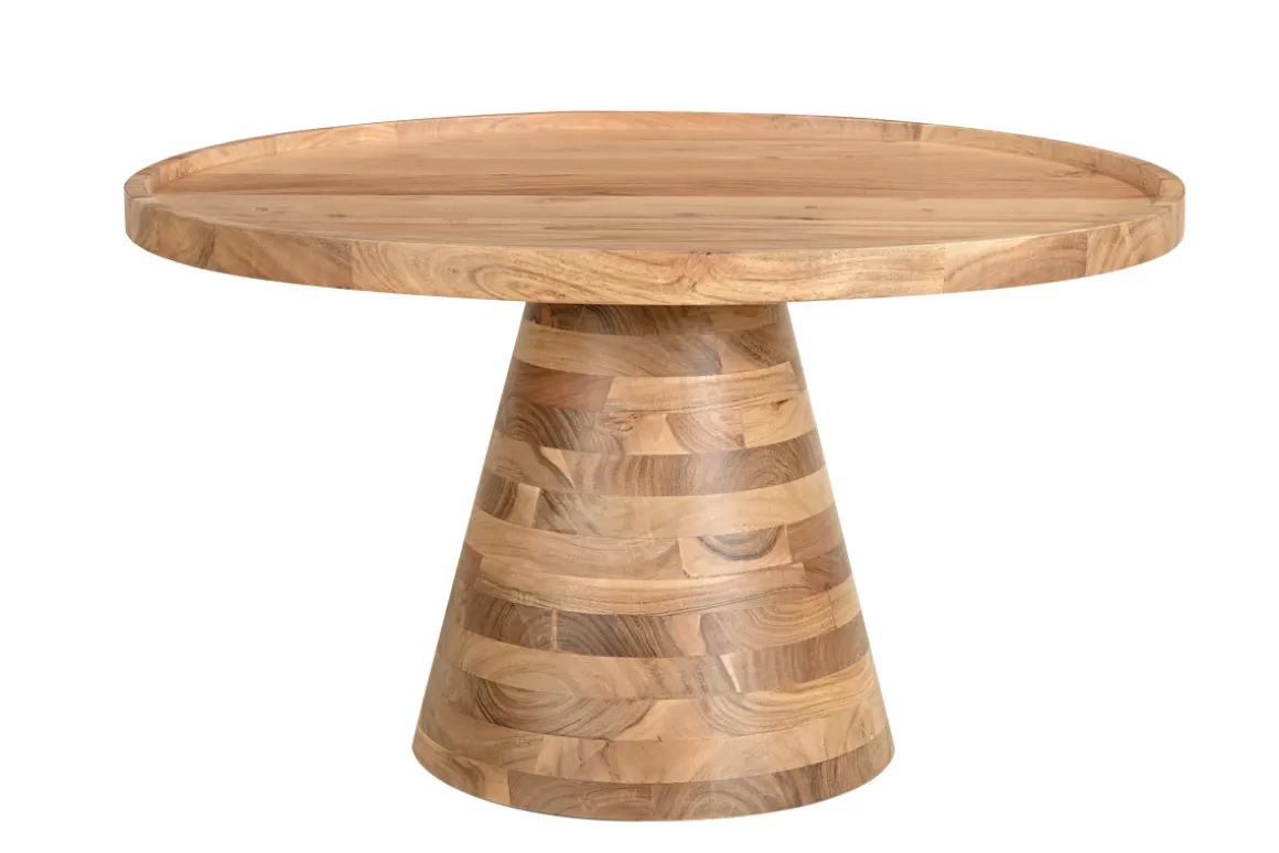 Cheap Miliboo Mesa de centro redonda de madera maciza 80 cm de diámetro MATERA
