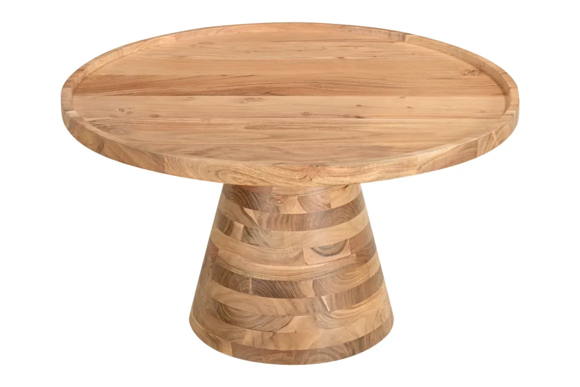 Cheap Miliboo Mesa de centro redonda de madera maciza 80 cm de diámetro MATERA