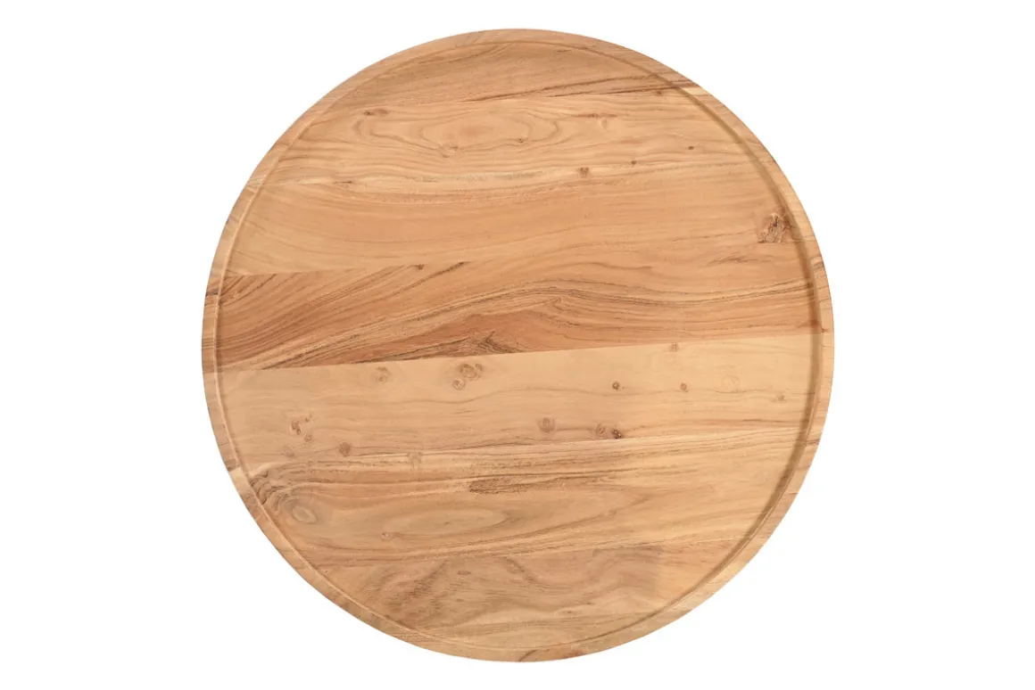 Cheap Miliboo Mesa de centro redonda de madera maciza 80 cm de diámetro MATERA