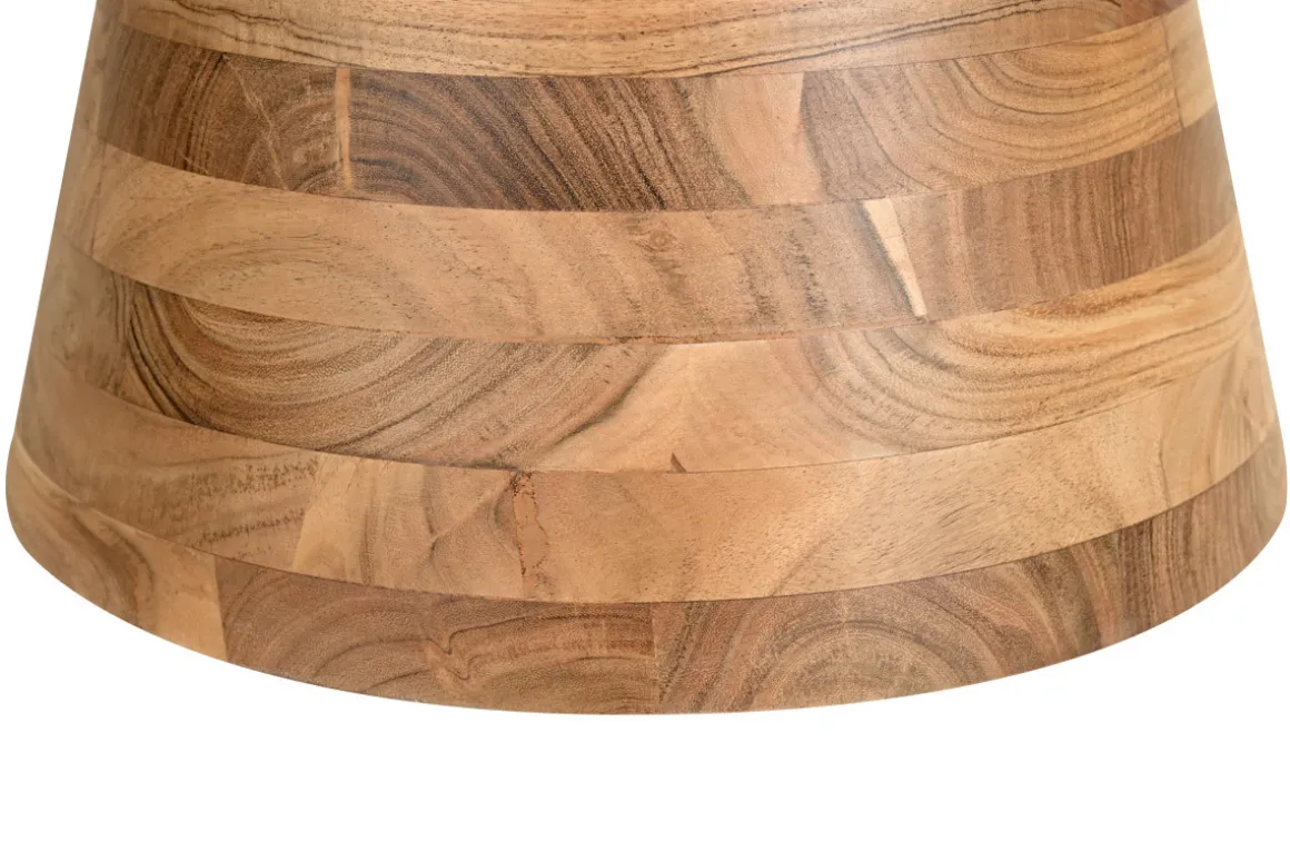 Cheap Miliboo Mesa de centro redonda de madera maciza 80 cm de diámetro MATERA