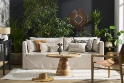 Cheap Miliboo Mesa de centro redonda de madera maciza 80 cm de diámetro MATERA