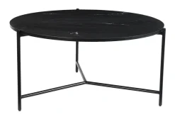 Shop Miliboo Mesa de centro redonda de mármol negro 90 cm diám. BUMCELLO