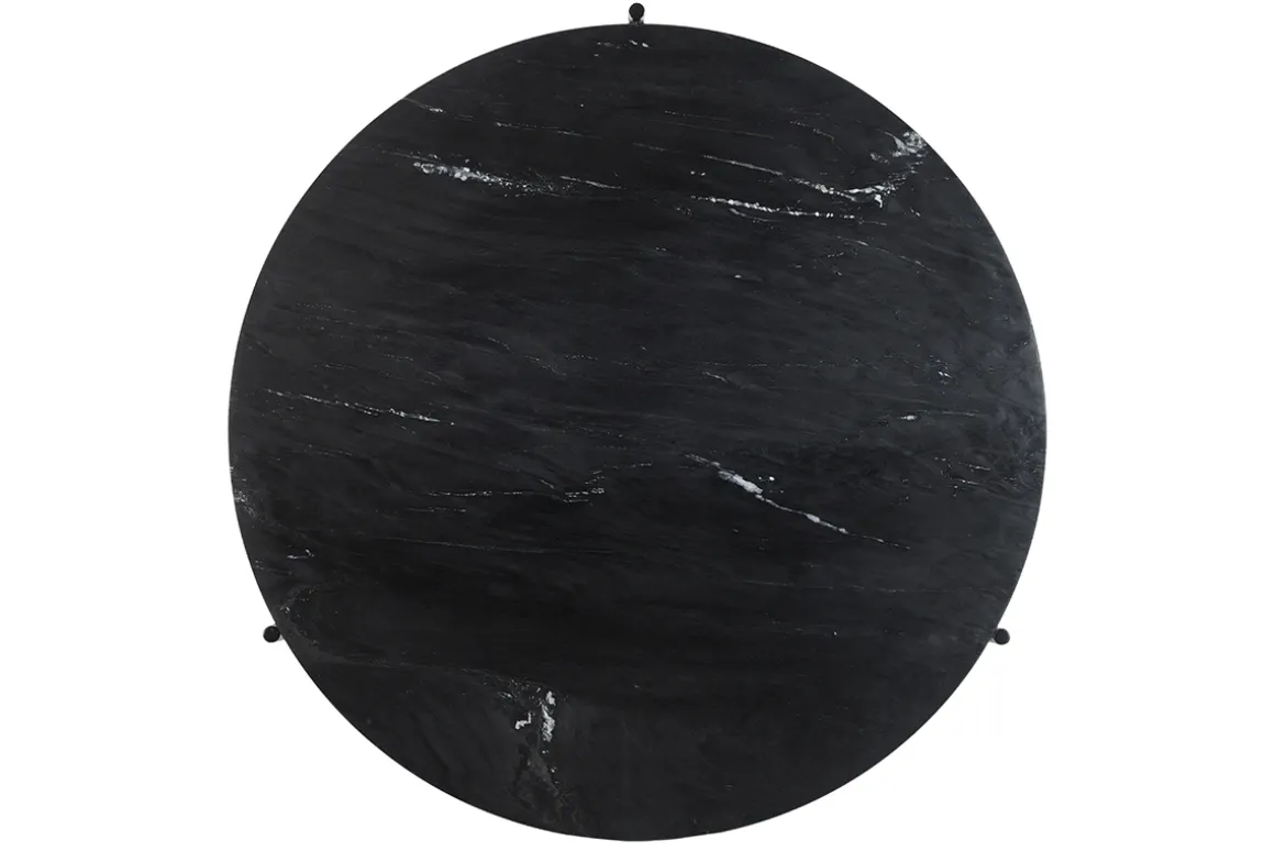 Shop Miliboo Mesa de centro redonda de mármol negro 90 cm diám. BUMCELLO