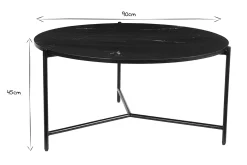 Shop Miliboo Mesa de centro redonda de mármol negro 90 cm diám. BUMCELLO