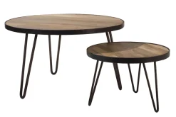 Hot Miliboo Mesa de centro redonda diseño industrial 50x35cm ATELIER