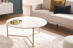 Flash Sale Miliboo Mesa de centro redonda en mármol blanco SILLON