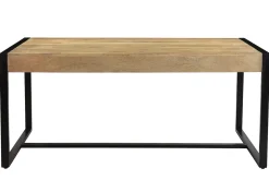 Hot Miliboo Mesa de comedor de madera de mango maciza y metal negro 175 cm BERGEN