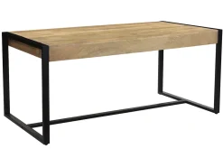 Hot Miliboo Mesa de comedor de madera de mango maciza y metal negro 175 cm BERGEN