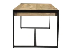 Hot Miliboo Mesa de comedor de madera de mango maciza y metal negro 175 cm BERGEN