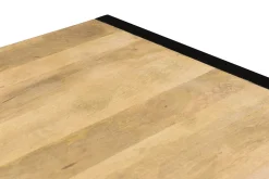 Hot Miliboo Mesa de comedor de madera de mango maciza y metal negro 175 cm BERGEN