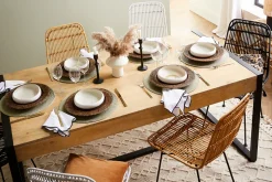 Hot Miliboo Mesa de comedor de madera de mango maciza y metal negro 175 cm BERGEN