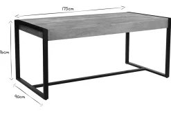 Hot Miliboo Mesa de comedor de madera de mango maciza y metal negro 175 cm BERGEN