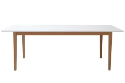 Sale Miliboo Mesa de comedor diseño extensible blanca patas madera L180-260 DELAH