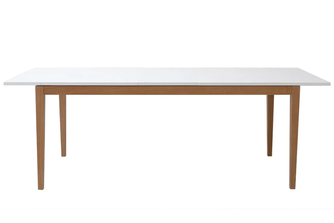 Sale Miliboo Mesa de comedor diseño extensible blanca patas madera L180-260 DELAH