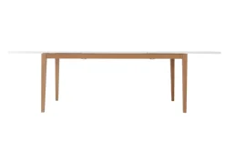 Sale Miliboo Mesa de comedor diseño extensible blanca patas madera L180-260 DELAH
