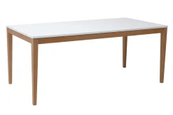 Sale Miliboo Mesa de comedor diseño extensible blanca patas madera L180-260 DELAH