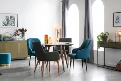 Flash Sale Miliboo Mesa de comedor diseño redondo nogal D120 LIVIA