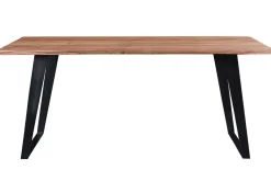 Shop Miliboo Mesa de comedor en acacia y metal negro L175 KORA