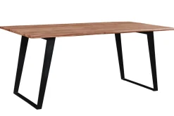 Shop Miliboo Mesa de comedor en acacia y metal negro L175 KORA