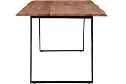 Shop Miliboo Mesa de comedor en acacia y metal negro L175 KORA