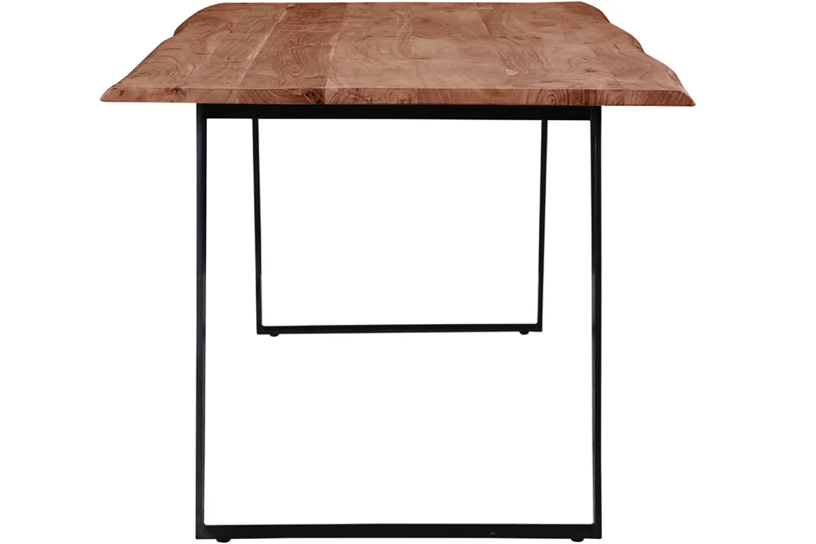 Shop Miliboo Mesa de comedor en acacia y metal negro L175 KORA