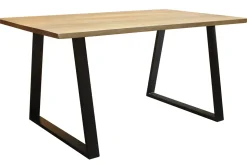 Fashion Miliboo Mesa de comedor en mango y metal negro L160 cm VIJAY