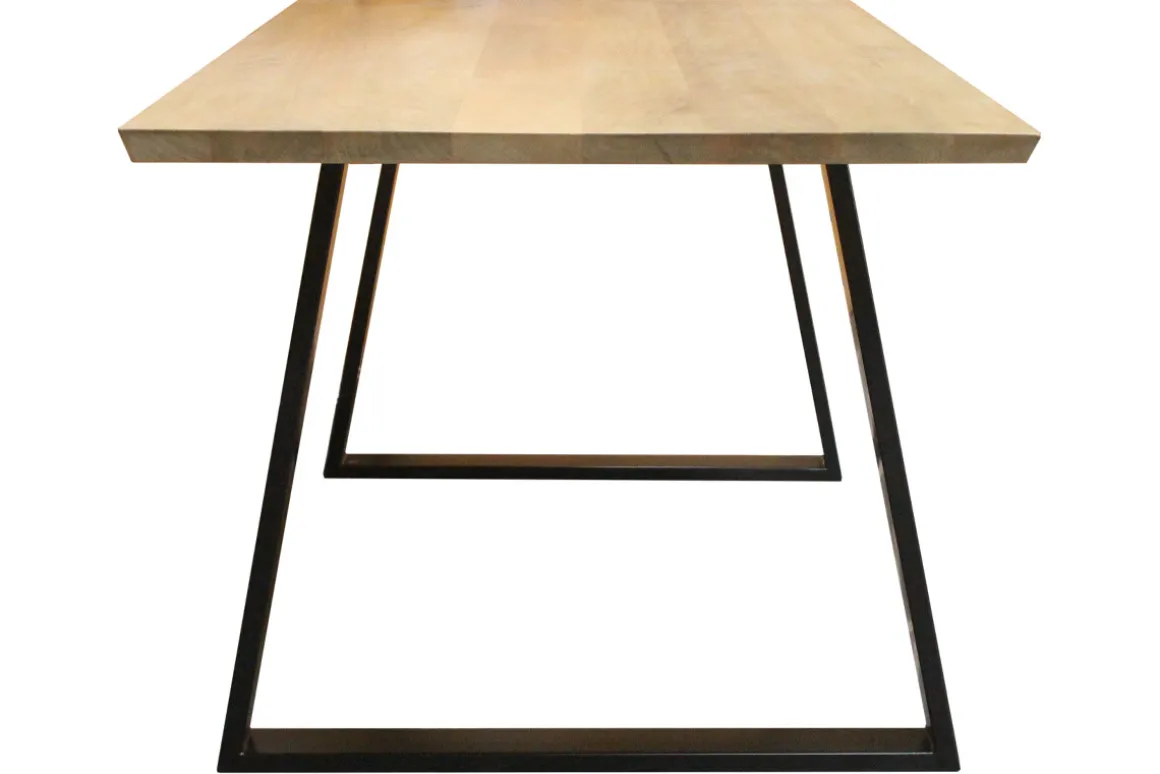 Fashion Miliboo Mesa de comedor en mango y metal negro L160 cm VIJAY