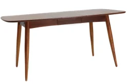 Discount Miliboo Mesa de comedor extensible en nogal natural L130-160 cm NORDECO
