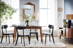 Discount Miliboo Mesa de comedor extensible en nogal natural L130-160 cm NORDECO