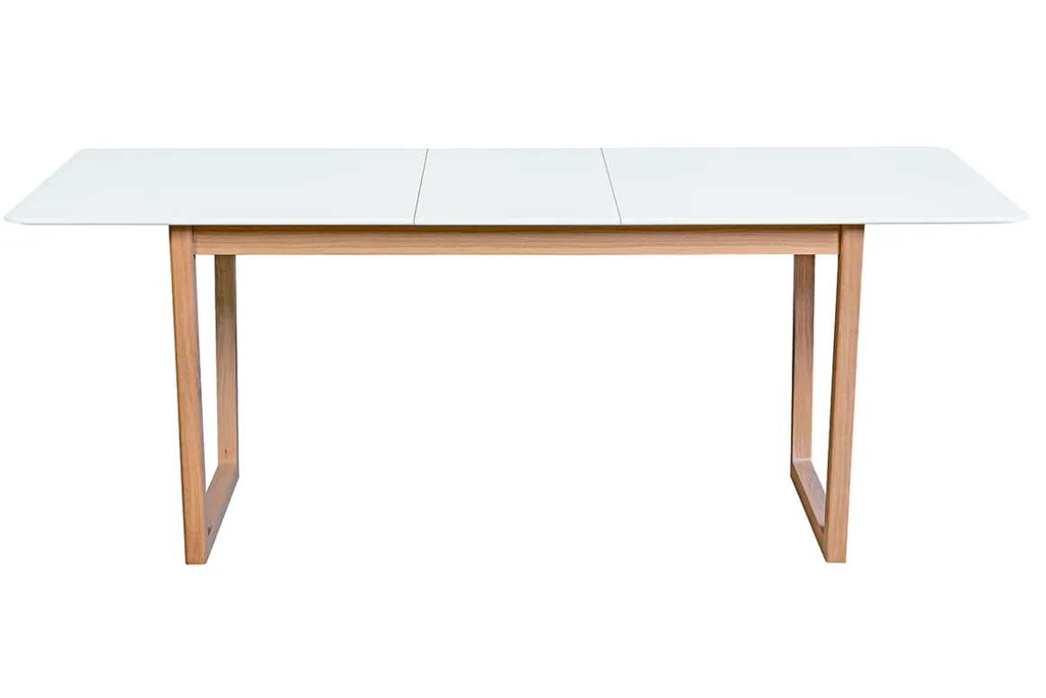Sale Miliboo Mesa de comedor extensible madera clara y blanco L160-240 cm LAHO