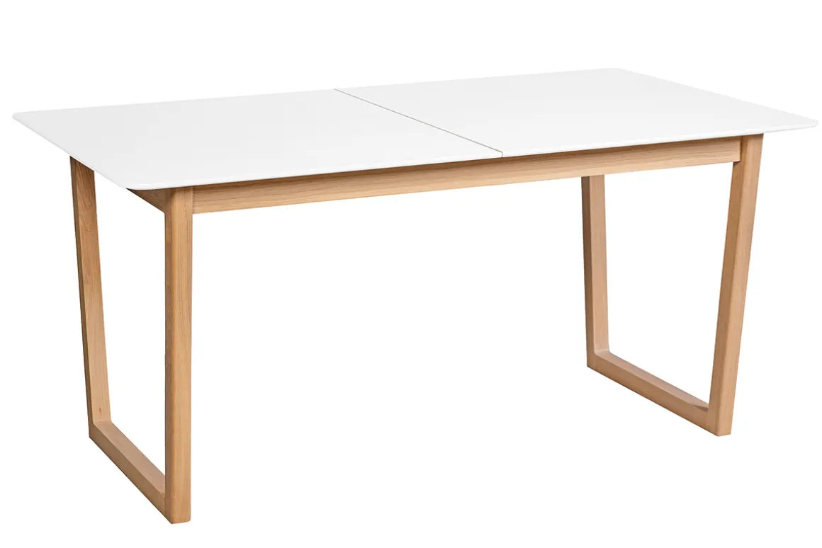 Sale Miliboo Mesa de comedor extensible madera clara y blanco L160-240 cm LAHO