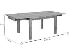 Store Miliboo Mesa de comedor extensible en acacia maciza L120-210 cm BALTO