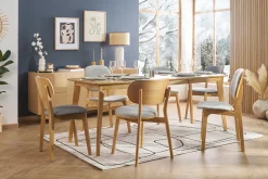 Store Miliboo Mesa de comedor extensible nórdica en madera clara L150-200 LEENA
