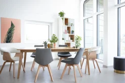 Store Miliboo Mesa de comedor extensible nórdica en madera clara L150-200 LEENA