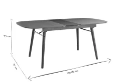Clearance Miliboo Mesa de comedor extensible nogal L150-180 cm SHELDON