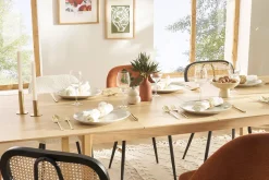 Sale Miliboo Mesa de comedor extensible chapado roble L160-240 cm LAHO