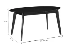 Flash Sale Miliboo Mesa de comedor extensible negra L160-200 cm MARIK