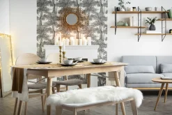 Discount Miliboo Mesa de comedor extensible en madera clara L150-180 cm SHELDON