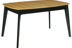 Online Miliboo Mesa de comedor extensible madera y negro L140-180 cm MEENA