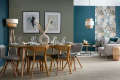 New Miliboo Mesa de comedor extensible diseño nogal L150-200 MARIK