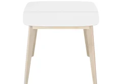 Sale Miliboo Mesa de comedor extensible nórdica blanca y madera L90-130 LEENA