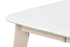 Sale Miliboo Mesa de comedor extensible nórdica blanca y madera L90-130 LEENA