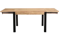 Discount Miliboo Mesa de comedor extensible en acacia maciza y metal negro L120-210 cm TRAP