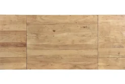 Discount Miliboo Mesa de comedor extensible en acacia maciza y metal negro L120-210 cm TRAP
