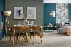 Store Miliboo Mesa de comedor extensible diseño roble L150-200 MARIK
