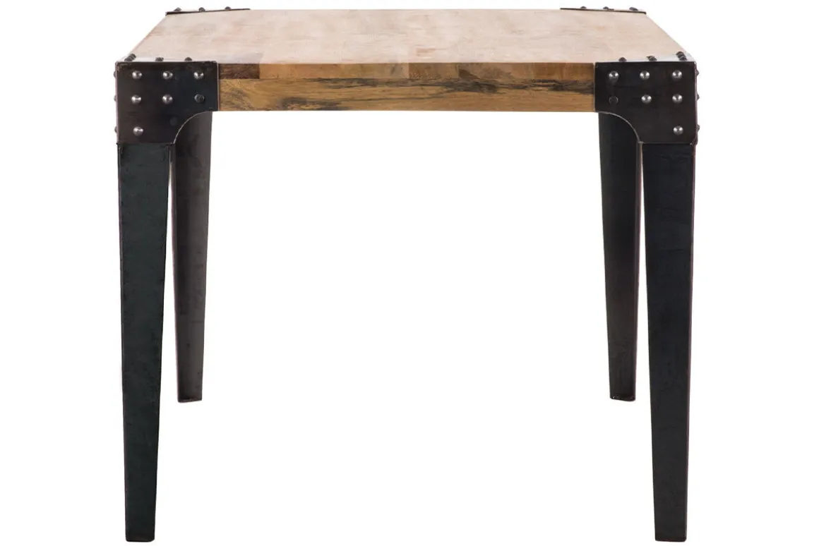 Discount Miliboo Mesa de comedor industrial acero y madera L160 MADISON