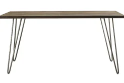 Best Miliboo Mesa de comedor industrial rectangular madera metal L160 ATELIER